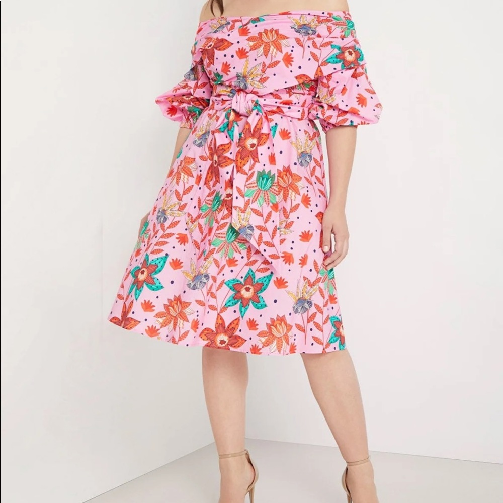 Eloquii Tropical Midi Dress-Worn Once!